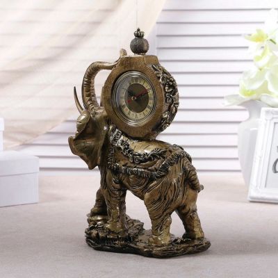 Часы настольные "Слон", цвет  бронзовый, 35х22х10 см