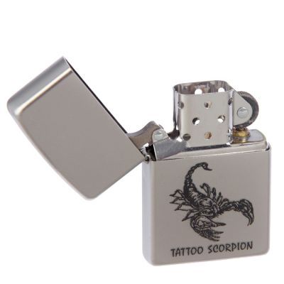 Зажигалка ZIPPO 205 Tattoo Scorpion с покрытием Satin Chrome