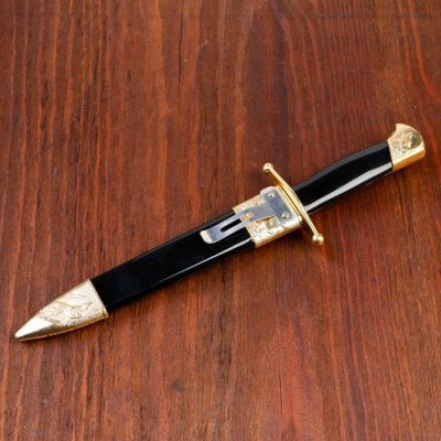 Сув. изделие нож, ножны чёрные с золотым, 35см, клинок 17 см