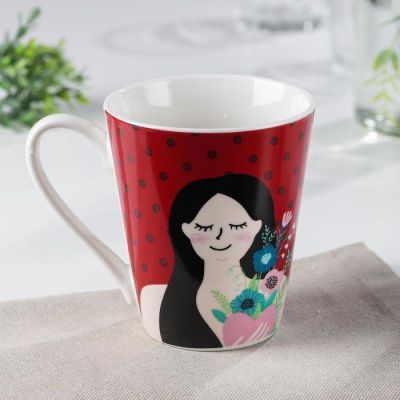 Кружка Доляна «8 Марта. Девушка», 320 мл