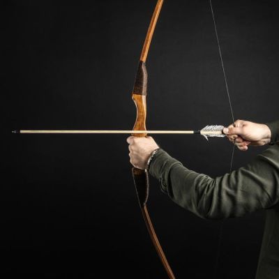 Сувенирное деревянное оружие "Лук фигурный", 170 см, взрослый, коричневый, массив ясеня