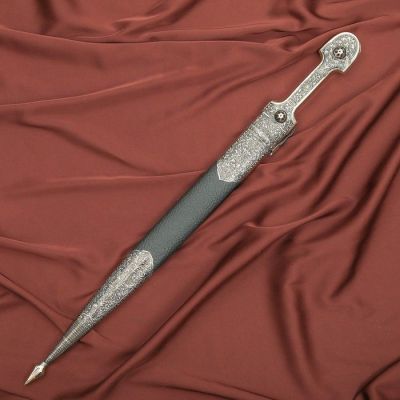 Кинжал сувенирный"Ирбис" №1 (наборный-кожа/мельх.)