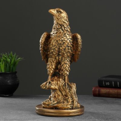Копилка "Сокол на подставке" 20х15х32см, бронза