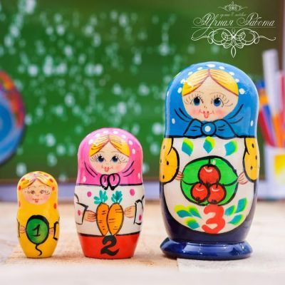 Матрёшка 3-х кукольная «Счёт», 11 см