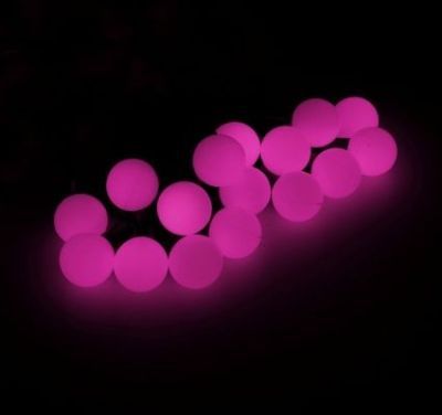 Гирлянда уличная "Метраж" с насадкой "(шарики 1,5 см", 20 м, нить тёмная, розовый)