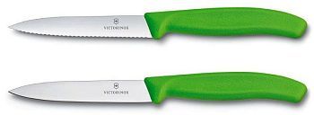 Набор ножей Victorinox Swiss Classic для овощей заточка: прямая и серрейторная зеленый (арт-6.7796.l4b)