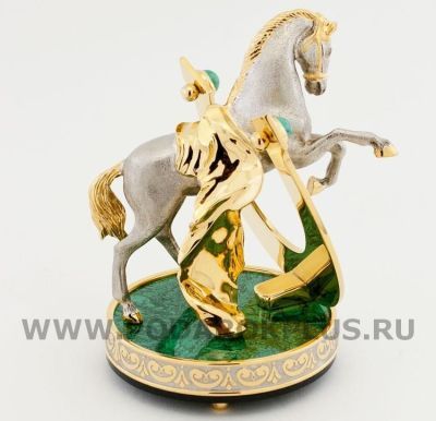 Сувенир "Подкова на удачу"-2 камень малахит