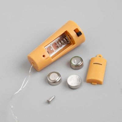 Гирлянда «Нить» 2 м роса с пробкой, IP20, серебристая нить, 20 LED, свечение фиолетовое, LR44х3