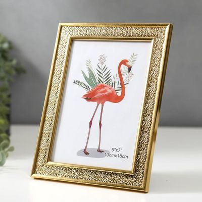 Фоторамка пластик 13х18 см "Структура" золото 22х17 см