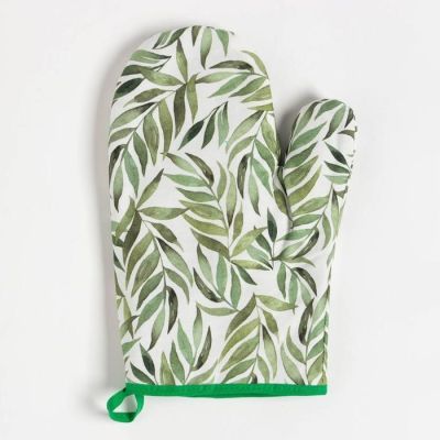 Набор подарочный Leaves: полотенце, варежка-прихватка, кисть, лопатка, венчик