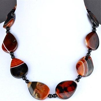 Бусы Сардоникс "Адажио" арт.П3495