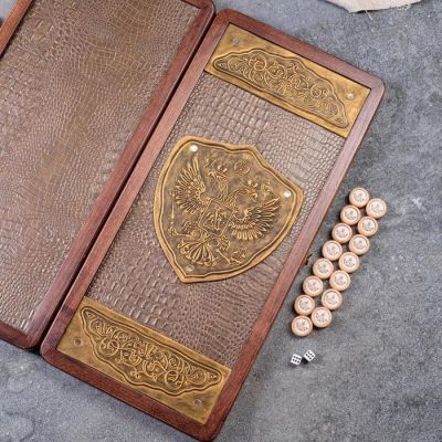 Нарды "Орел двуглавый", средние, ясень, 51 х 25 см