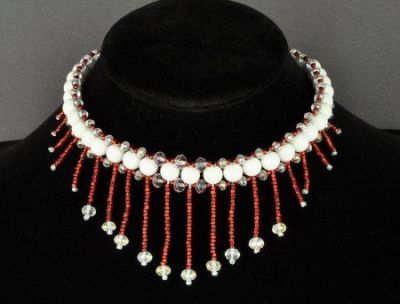 Колье Кахолонг, хрусталь "Красотка" арт.КАП-852