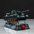 Копилка "Танк СУ-100", глянец, чёрно-зелёный цвет, 14 см