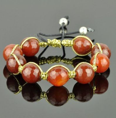 Браслет Сердолик ограненный "Шамбалла" арт. бП1519