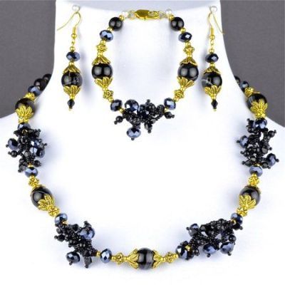 Бусы Агат, Хрусталь "Вавилла" арт.КАП-1369