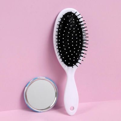 Подарочный набор «Цветочки», 2 предмета: зеркало, массажная расчёска