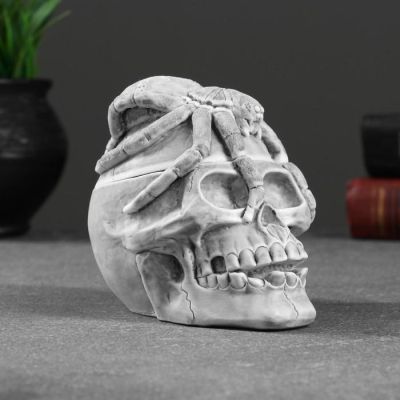 Шкатулка "Череп с пауком"