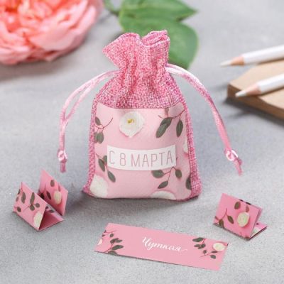 Мешочек с пожеланиями «Белые розы»