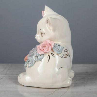 Копилка "Котик Яша", покрытие глазурь, белая, 13 см, микс