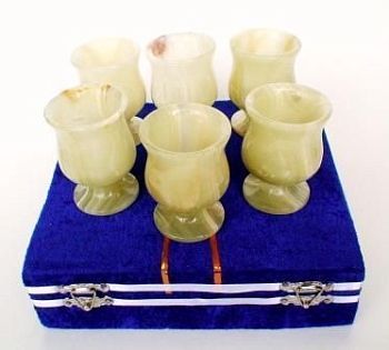 Набор бокалов из оникса, бархатная коробка (6шт) h = 7,2 см 