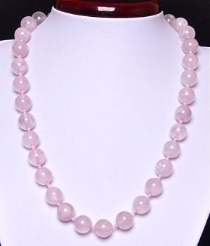 Бусы Кварц Розовый  "Классика №12" арт.НКР-1(12)-50-1у