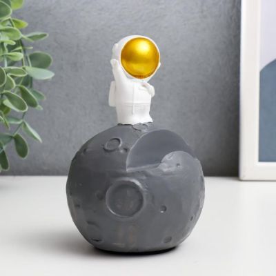 Сувенир полистоун подставка д/ручек и телефона "Астронавт на Марсе" 13х8,8х8,8 см