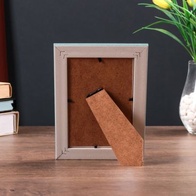 Фоторамка пластик 10х15 см "Джинса" голубая 19х14 см