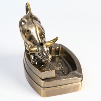 Зажигалка газовая "Бык", с регулятором, с пепельницей 11.5х8.7х10.7 см, микс