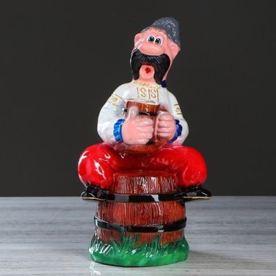 Копилка "Мужик на бочке", глянец, разноцветная, 31 см