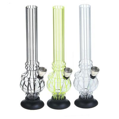 Бонг прямой "Полосы", колба-шар, 20 см, микс