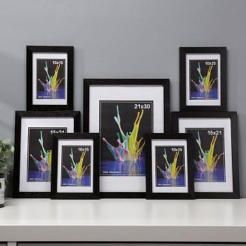 Набор фоторамок 21х30, 15х21, 10х15 см (чёрный) 7 шт