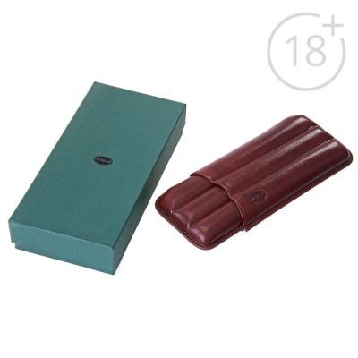 Портсигар темно-коричневый для 3 сигар, d = 2,1 см