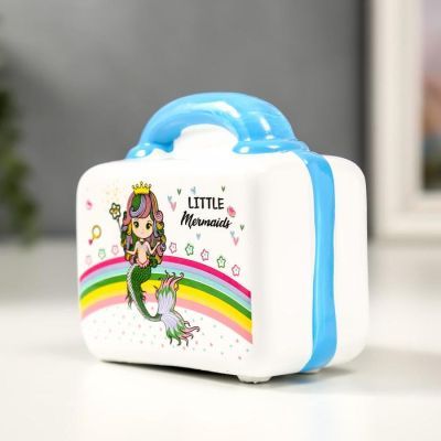 Копилка керамика "Чемодан с русалкой" МИКС 9х8,8х5,4 см