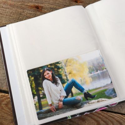 Фотоальбом BRAUBERG на 200 фотографий 10х15 см "Пейсли"