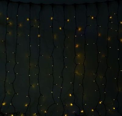 Гирлянда уличная УМС "Занавес" (Ш:2 м, В: 3 м, нить темная, желтый)