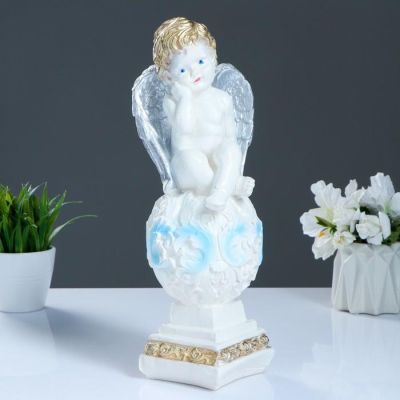 Копилка "Ангел на шаре средний" 36х13см белый, МИКС