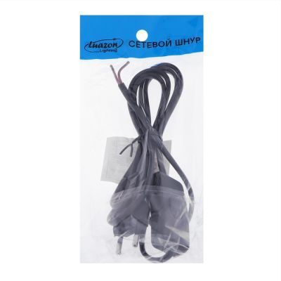 Шнур сетевой с выключателем для бра, 1,5 м, ШВВП 2 х 0.5 мм2, черный