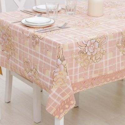 Клеёнка ажурная Lace «Богатство цветов», ширина 137 см, рулон 20 метров, цвет золотой