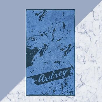 Полотенце именное махровое Этель "Андрей" синий, 50х90см, 100% хлопок, 420гр/м2