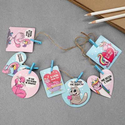 Набор открыток с пожеланиями «Зверята», 7шт