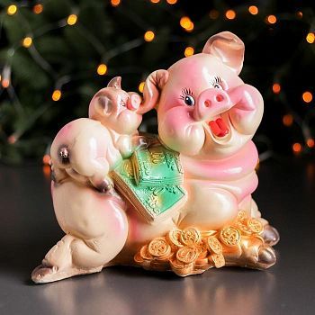 Копилка "Свинка мама", глянец, разноцветная, 27 см