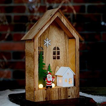 Декор с подсветкой "Праздничный домик" 6×15×23,5 см