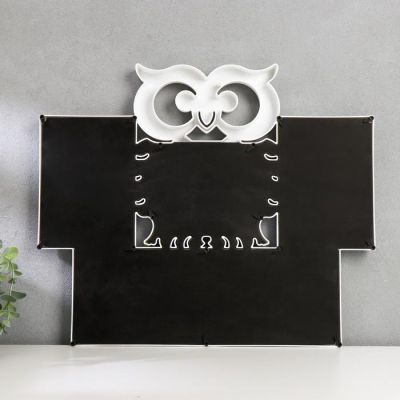 Фоторамка пластик на 5 фото 10х15 см, 12х12 см "Филин" белая 44,5х38 см