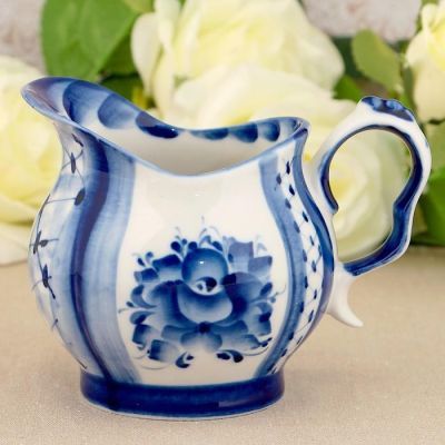 Молочник "Голубая рапсодия", гжель, фарфор, 2с