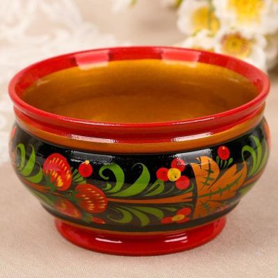 Салатник, средний, 14×6 см, хохлома, микс