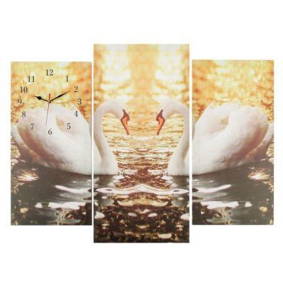 Часы настенные модульные «Пара лебедей», 60 × 80 см
