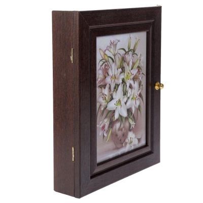 Ключница  "Букет белых лилий" венге 19х24 см