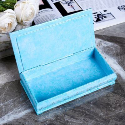 Шкатулка - купюрница «2000», 8,5×17 см, голубая, лаковая миниатюра