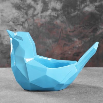 Подставка под мелочи "Птичка" голубая 33х16,5х21см